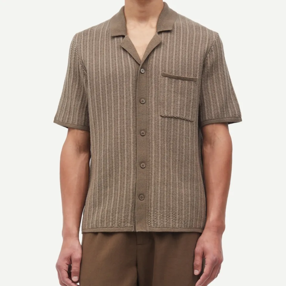 Shirts|Shirts|AMI Samsøe Samsøe Sarhys Cotton and Wool-Blend Knit Shirt - S