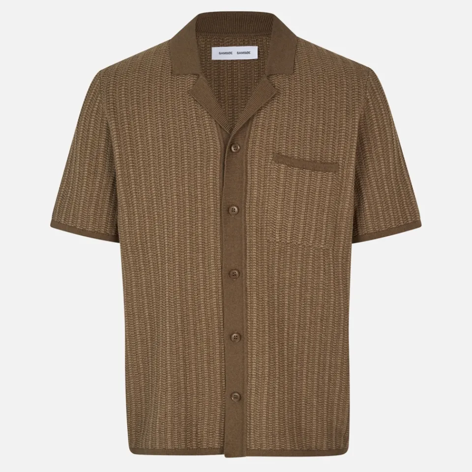 Shirts|Shirts|AMI Samsøe Samsøe Sarhys Cotton and Wool-Blend Knit Shirt - S
