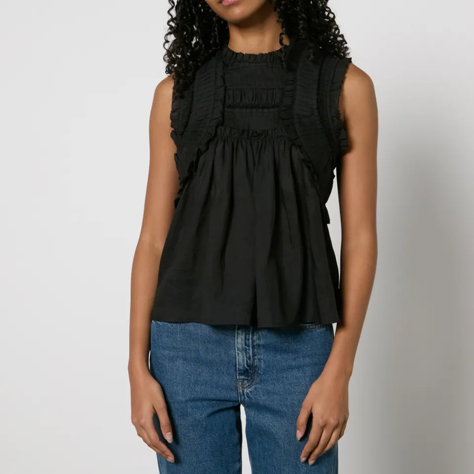 T-Shirts And Tops|Shirts And Blouses|Dr. Martens Sea New York Cole Ruffled Ramie Blouse - XS