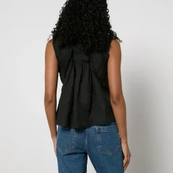 T-Shirts And Tops|Shirts And Blouses|Dr. Martens Sea New York Cole Ruffled Ramie Blouse - XS