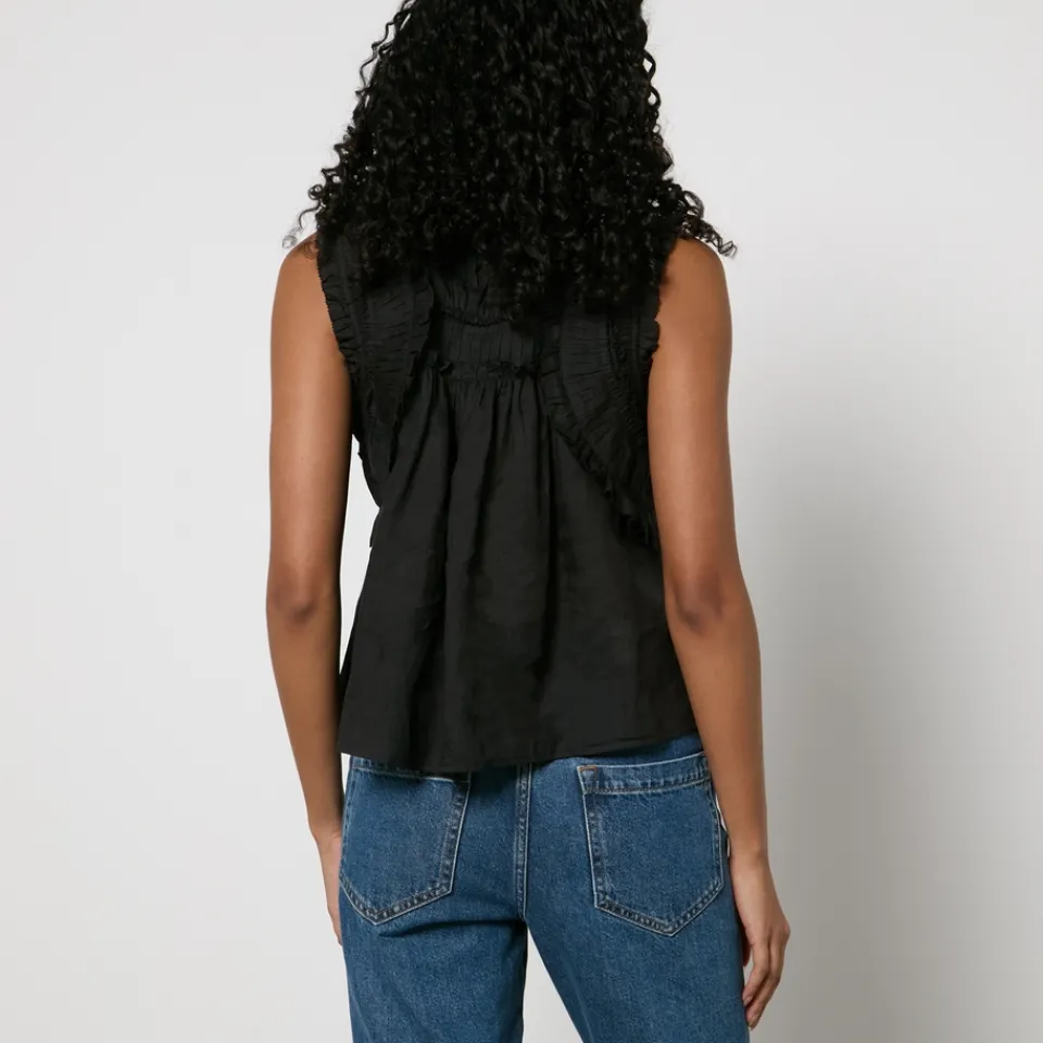 T-Shirts And Tops|Shirts And Blouses|Dr. Martens Sea New York Cole Ruffled Ramie Blouse - XS