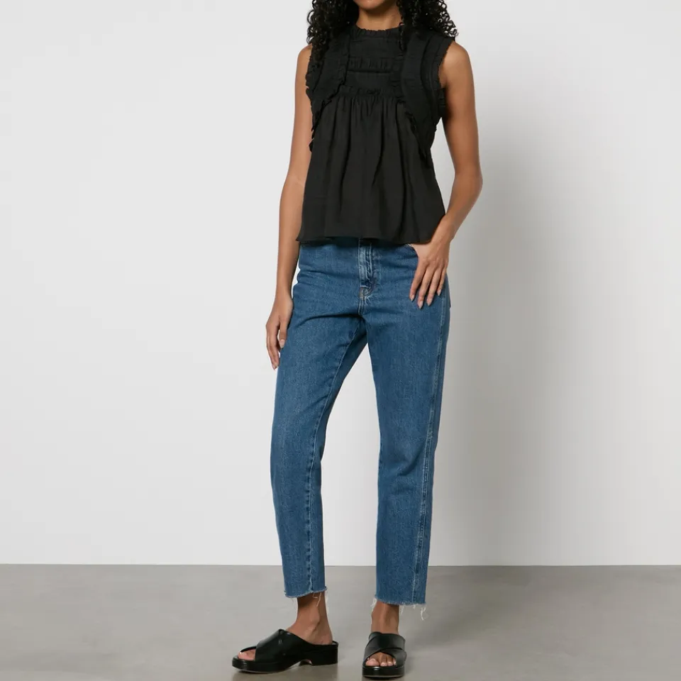 T-Shirts And Tops|Shirts And Blouses|Dr. Martens Sea New York Cole Ruffled Ramie Blouse - XS