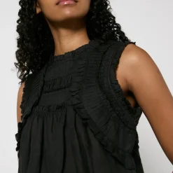 T-Shirts And Tops|Shirts And Blouses|Dr. Martens Sea New York Cole Ruffled Ramie Blouse - XS