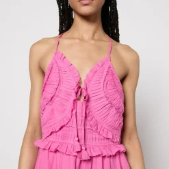 Dresses|Dresses|Ganni Sea New York Cole Smocked Ramie Dress - XS