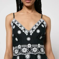 Dresses|Dresses|Toit Volant Sea New York Elysse Embroidered Cotton-Poplin Dress - US 6/UK 10