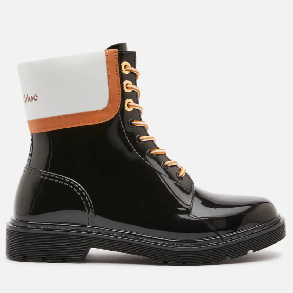 Boots|Dr. Martens See By Chloé Women's Florrie PVC Rain Boots - Dark Red - UK 3
