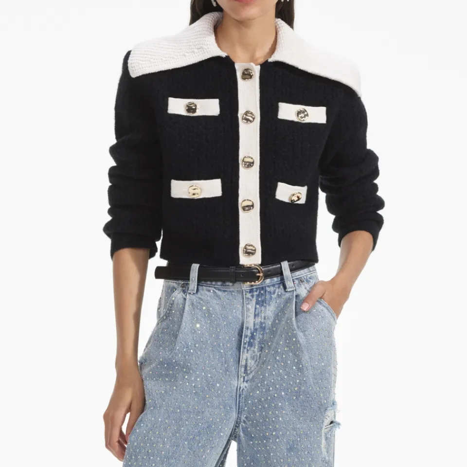 Knitwear|Dr. Martens Self-Portrait Alpaca-Blend Knit Cardigan - L