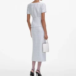 Dresses|Dresses|Anni Lu Self-Portrait Bouclé Midi Dress - UK 6