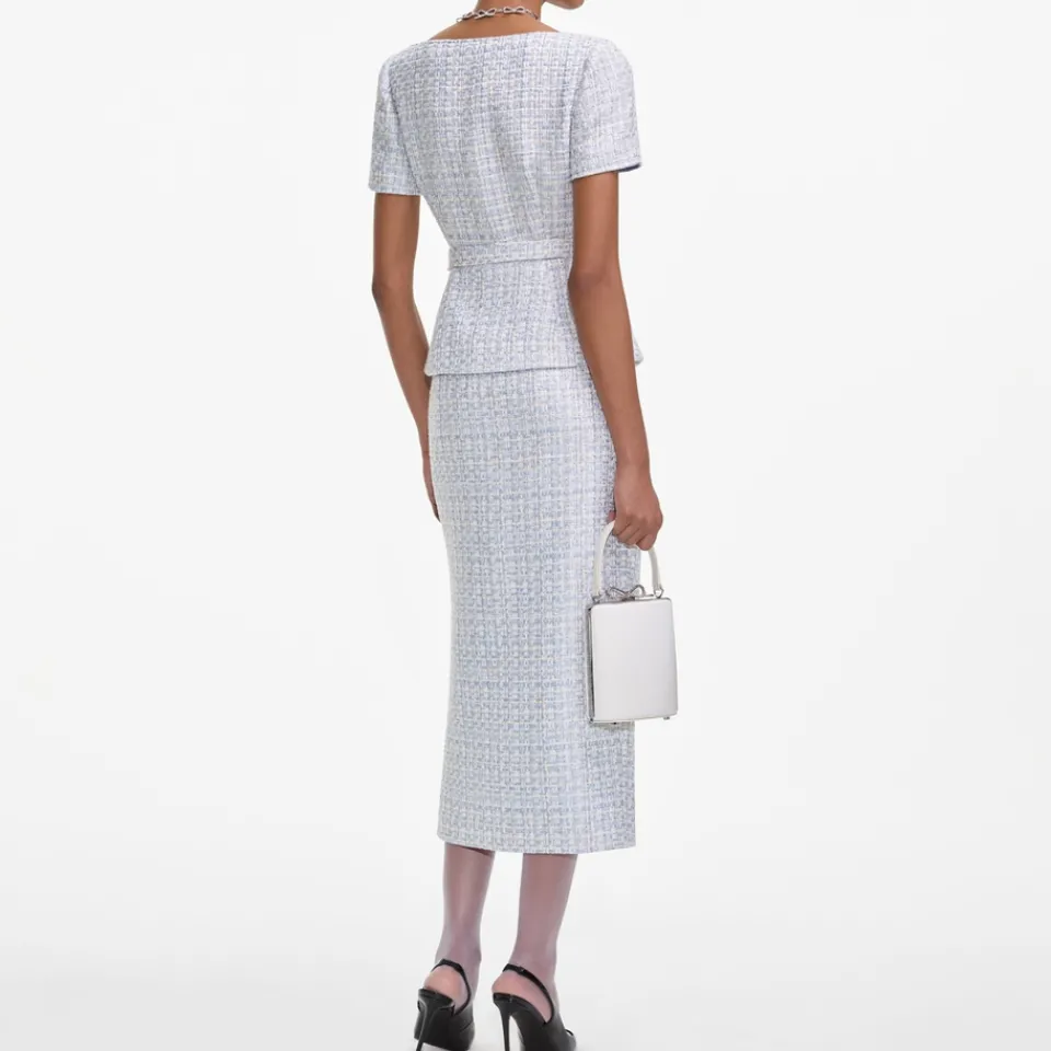 Dresses|Dresses|Anni Lu Self-Portrait Bouclé Midi Dress - UK 6