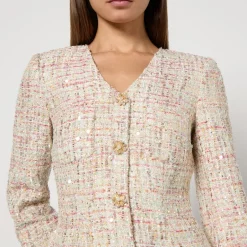 Dresses|Dresses|PS Paul Smith Self-Portrait Bouclé V-Neck Mini Dress - UK 14
