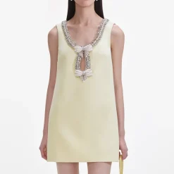 Dresses|Dresses|Self-Portrait Bow Crepe Mini Dress - UK 10