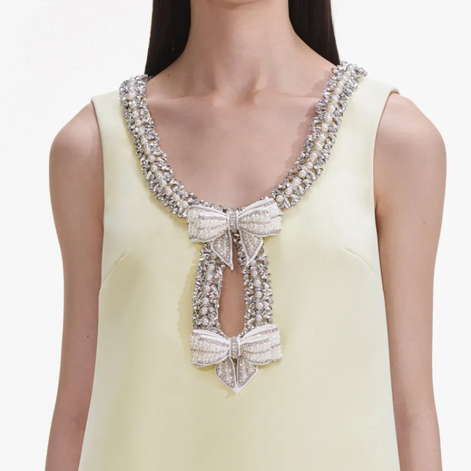 Dresses|Dresses|Self-Portrait Bow Crepe Mini Dress - UK 10