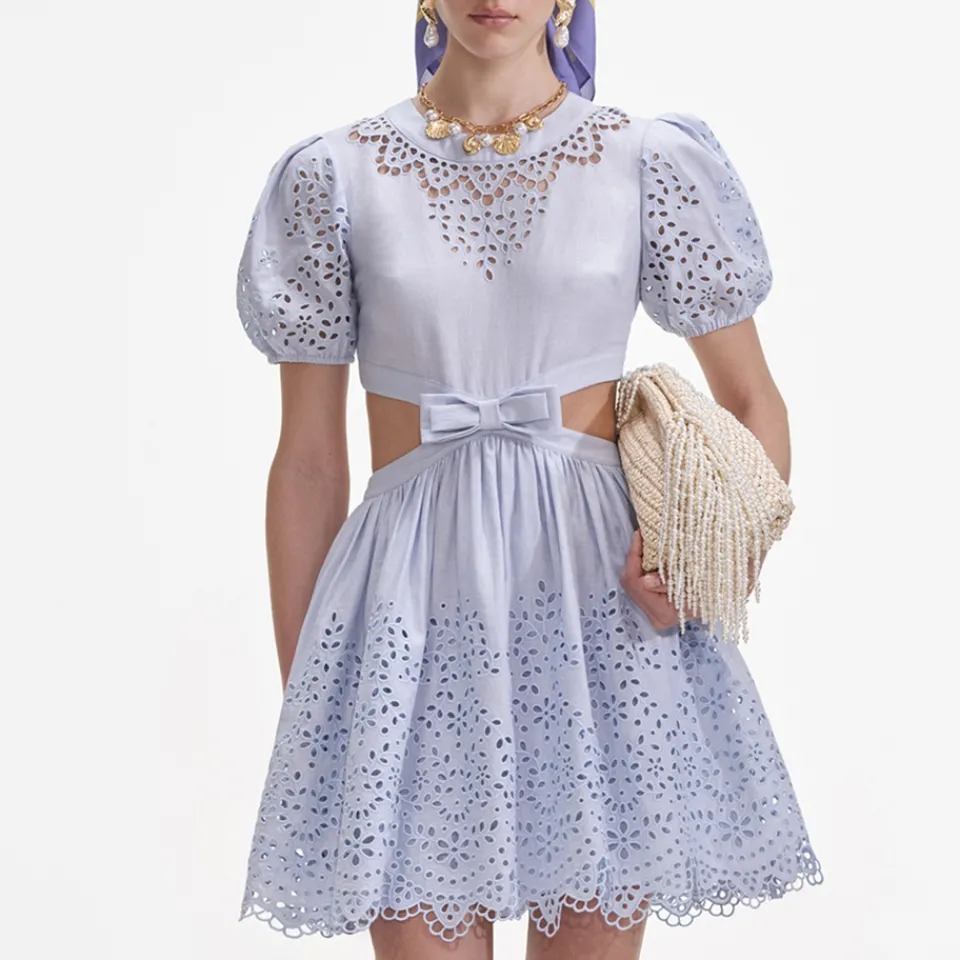 Dresses|Dresses|Dr. Martens Self-Portrait Broderie Cutout Poplin Mini Dress - UK 6