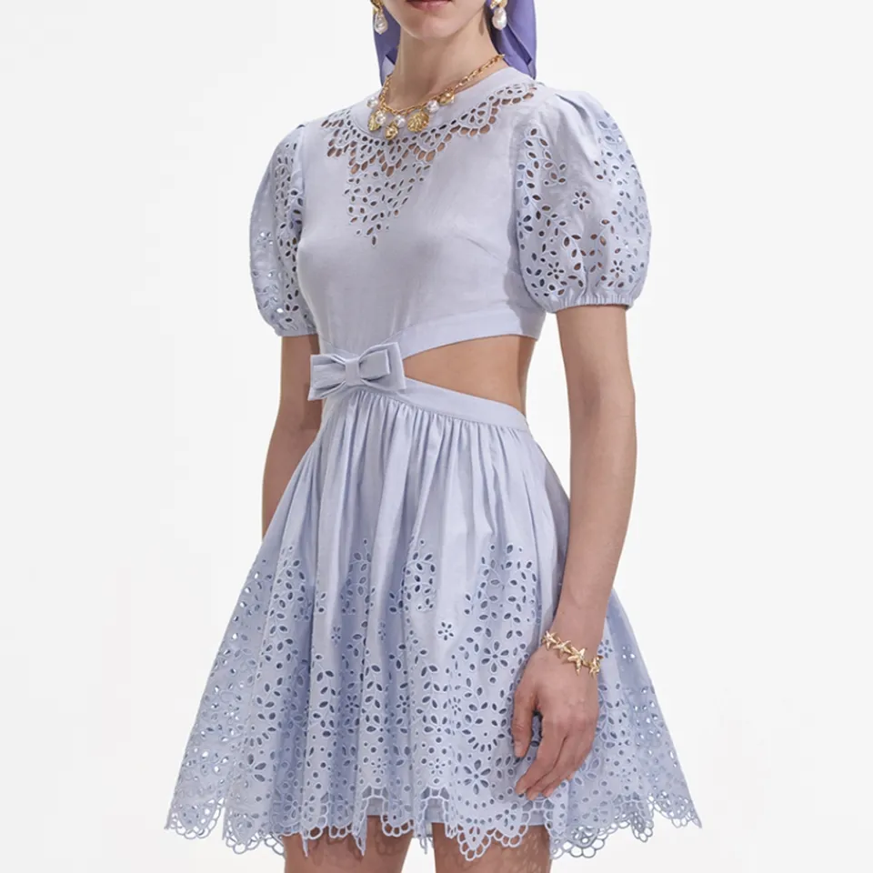 Dresses|Dresses|Dr. Martens Self-Portrait Broderie Cutout Poplin Mini Dress - UK 6