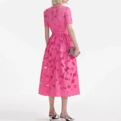 Dresses|Dresses|RIXO Self-Portrait Cotton-Blend Lace Midi Dress - UK 6