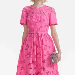 Dresses|Dresses|RIXO Self-Portrait Cotton-Blend Lace Midi Dress - UK 6