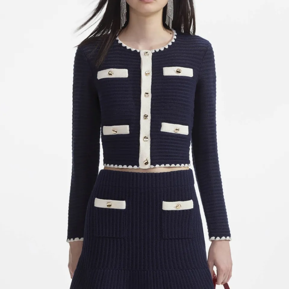 Knitwear|Lauren Ralph Lauren Self-Portrait Crocheted Cardigan - XS