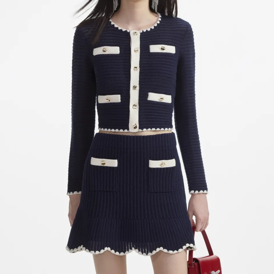 Knitwear|Lauren Ralph Lauren Self-Portrait Crocheted Cardigan - XS