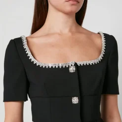 Shirts And Blouses|Dr. Martens Self-Portrait Crystal-Embellished Crepe Top - US 2/UK 6