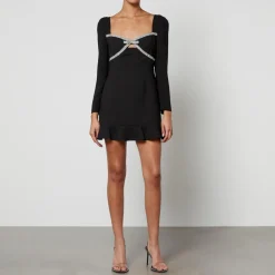 Dresses|Dresses|Self-Portrait Diamante-Embellished Crepe Mini Dress - US 4/UK 8
