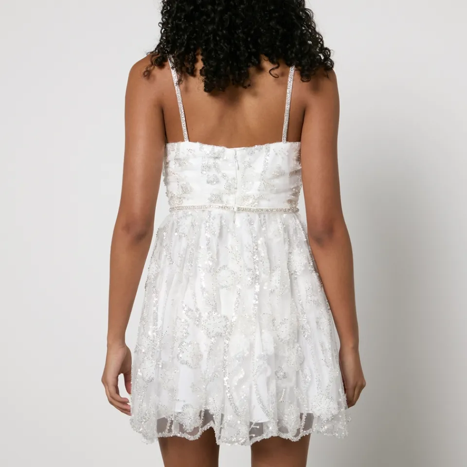 Dresses|Dresses|Self-Portrait Embellished Tulle Mini Dress - US 8/UK 12
