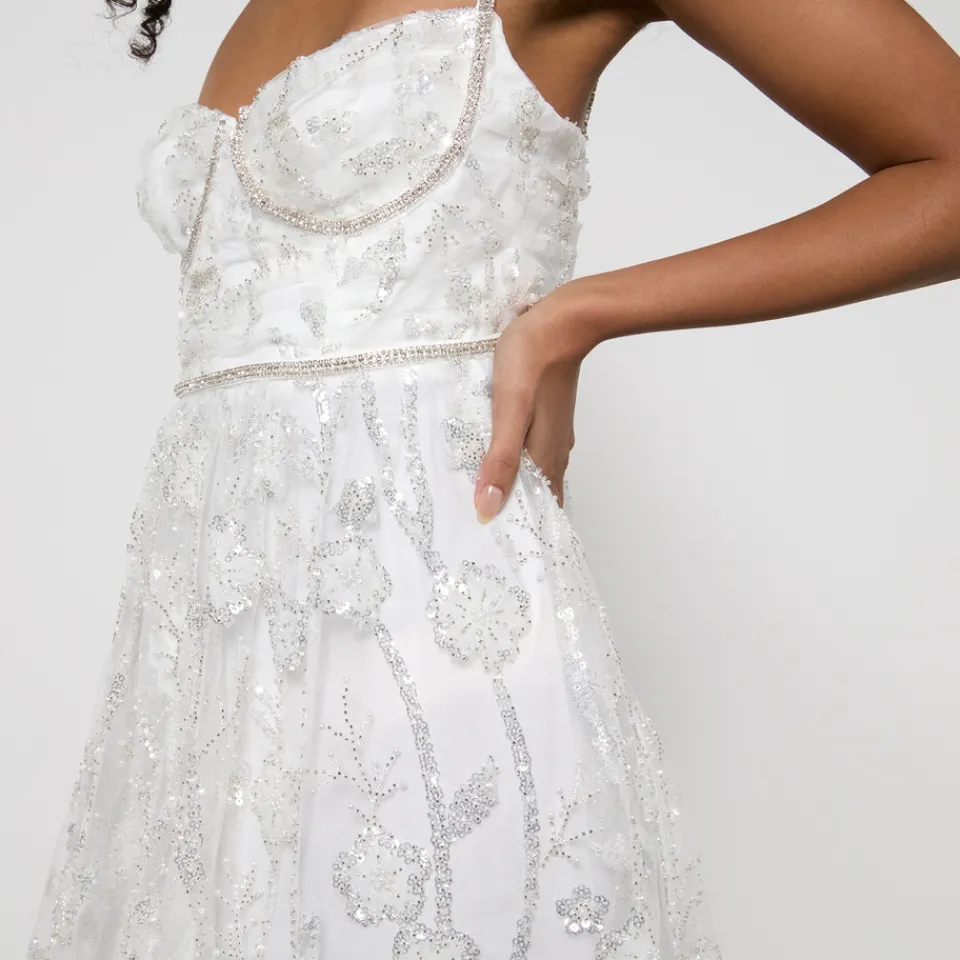 Dresses|Dresses|Self-Portrait Embellished Tulle Mini Dress - US 8/UK 12