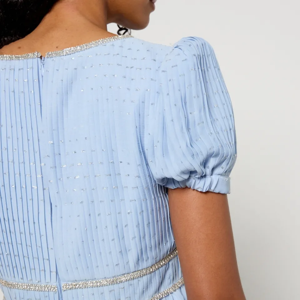 Dresses|Dresses|Dr. Martens Self-Portrait Fil-Coupe Pleated Chiffon Midi Dress - UK 10