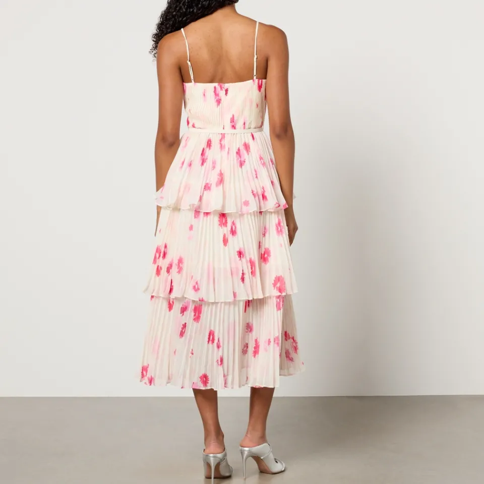 Dresses|Dresses|Cras Self-Portrait Floral-Print Chiffon Midi Dress - UK 12