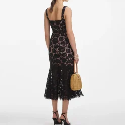 Dresses|Dresses|AMI Self-Portrait Guipure Lace Midi Dress - UK 12