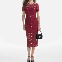 Dresses|Dresses|Self-Portrait Guipure Lace Midi Dress - UK 6