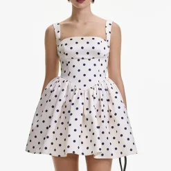 Dresses|Dresses|Self-Portrait Polka Dot Satin Mini Dress - UK 10