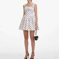 Dresses|Dresses|Self-Portrait Polka Dot Satin Mini Dress - UK 10