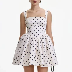 Dresses|Dresses|Self-Portrait Polka Dot Satin Mini Dress - UK 10
