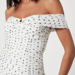 Dresses|Dresses|ROTATE Birger Christensen Self-Portrait Polka-Dot Print Chiffon Mini Dress - UK 6/US 2