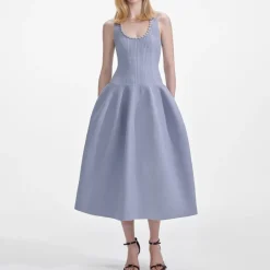 Dresses|Dresses|Dr. Martens Self-Portrait Ribbed Knit Midi Dress - M