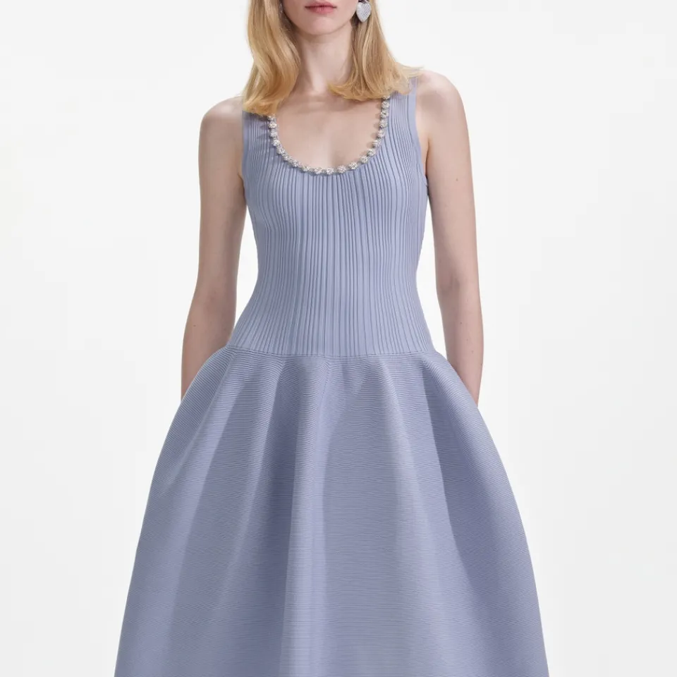 Dresses|Dresses|Dr. Martens Self-Portrait Ribbed Knit Midi Dress - M