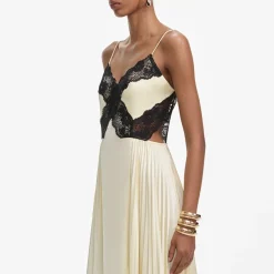 Dresses|Dresses|Self-Portrait Satin Guipure Lace Maxi Dress - UK 12