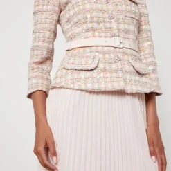 Dresses|Dresses|Self-Portrait Sequined Bouclé and Chiffon Midi Dress - UK 6/US 2
