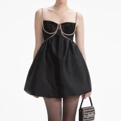 Dresses|Dresses|Stine Goya Self-Portrait Taffetta Diamante Mini Dress - UK 6