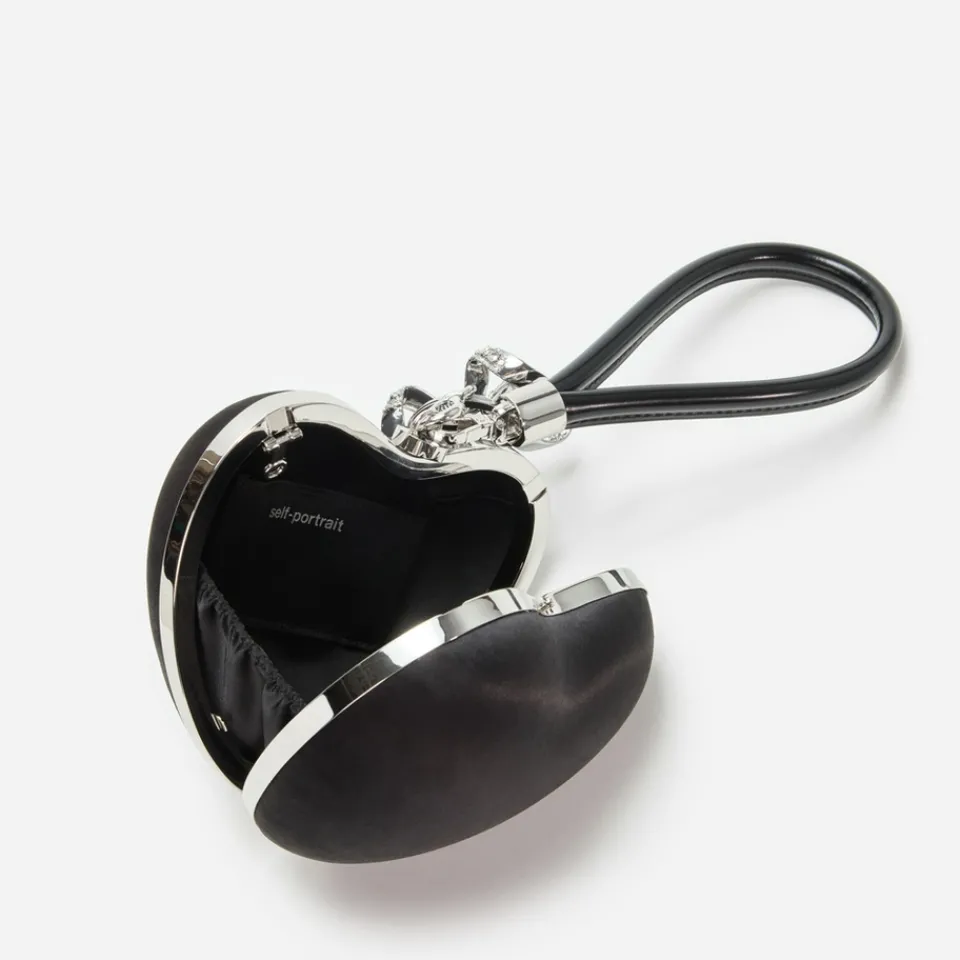Bags|Dr. Martens Self-Portrait Top Handle Satin Heart Clutch