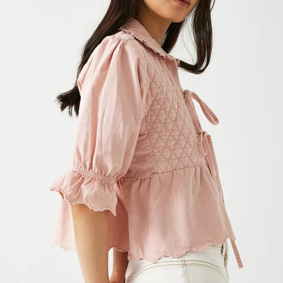 T-Shirts And Tops|Shirts And Blouses|Seventy + Mochi Heidi Quilted Cotton Blouse - S