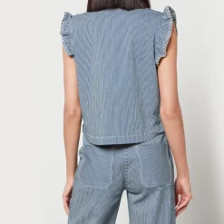 Jackets|Coats|Seventy + Mochi Pablo Cotton-Blend Denim Waistcoat - UK 12