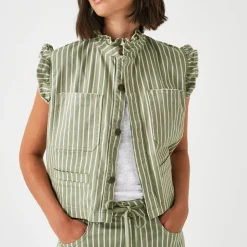 Jackets|Coats|Seventy + Mochi Pablo Striped Denim Waistcoat - XS