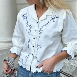 T-Shirts And Tops|Shirts And Blouses|Nobody's Child Seventy + Mochi Western Sophia Cotton-Poplin Blouse - XL
