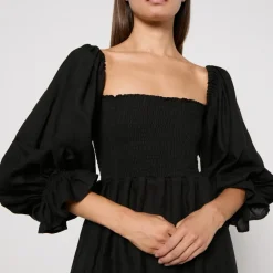 Dresses|Dresses|Sleeper Atlanta Rosette Linen Dress - S