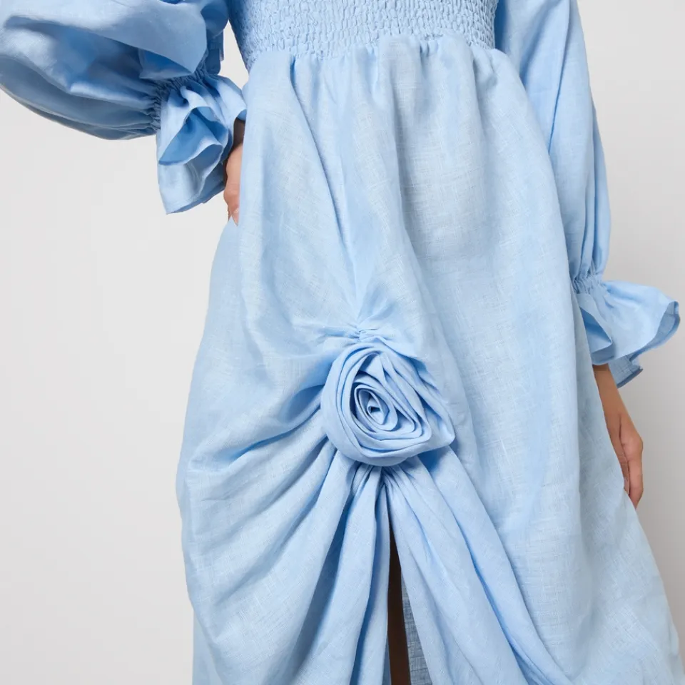 Dresses|Dresses|Sleeper Atlanta Rosette Linen Dress - XS