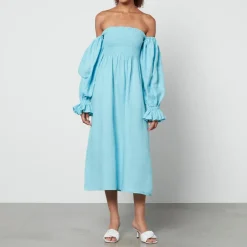 Dresses|Dresses|Dr. Martens Sleeper Atlanta Shirred Linen Off-The-Shoulder Dress - M