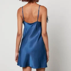 Dresses|Dresses|Sleeper Boheme Feather-Trimmed Satin Mini Dress - XS