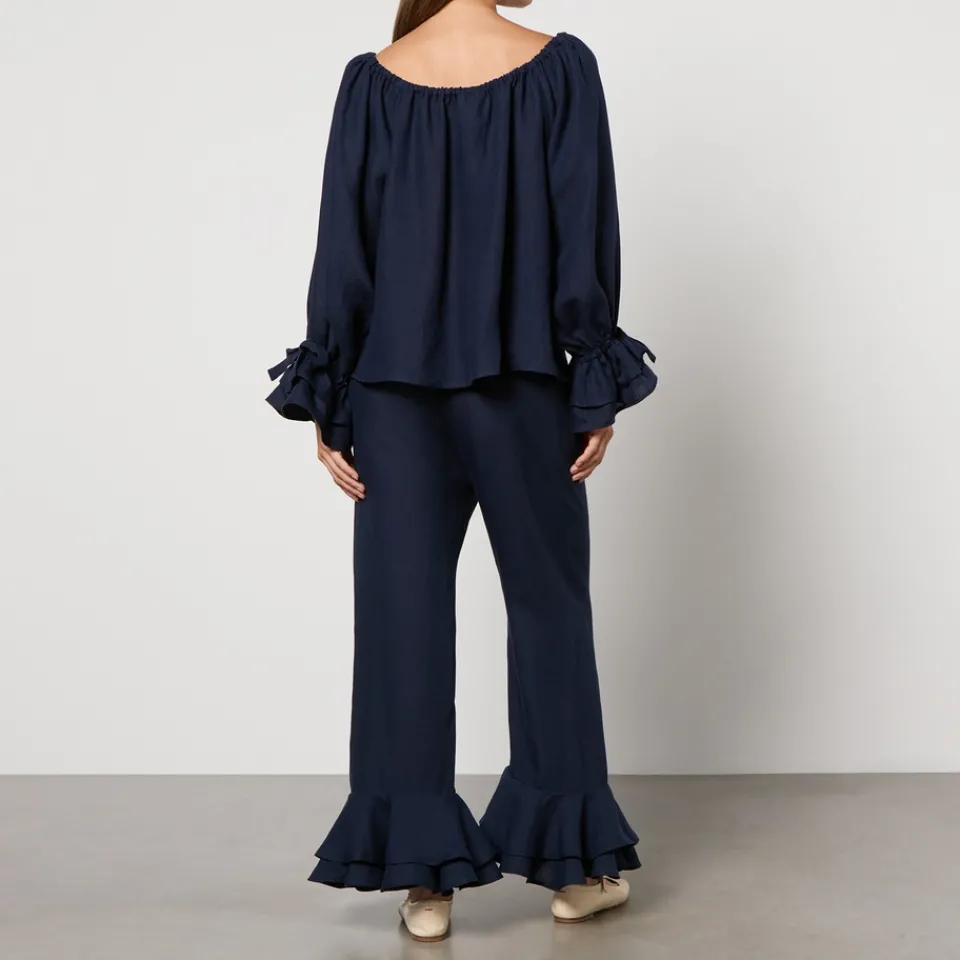 Loungewear|Sleeper Cha-Cha Ruffled Linen Lounge Set - M