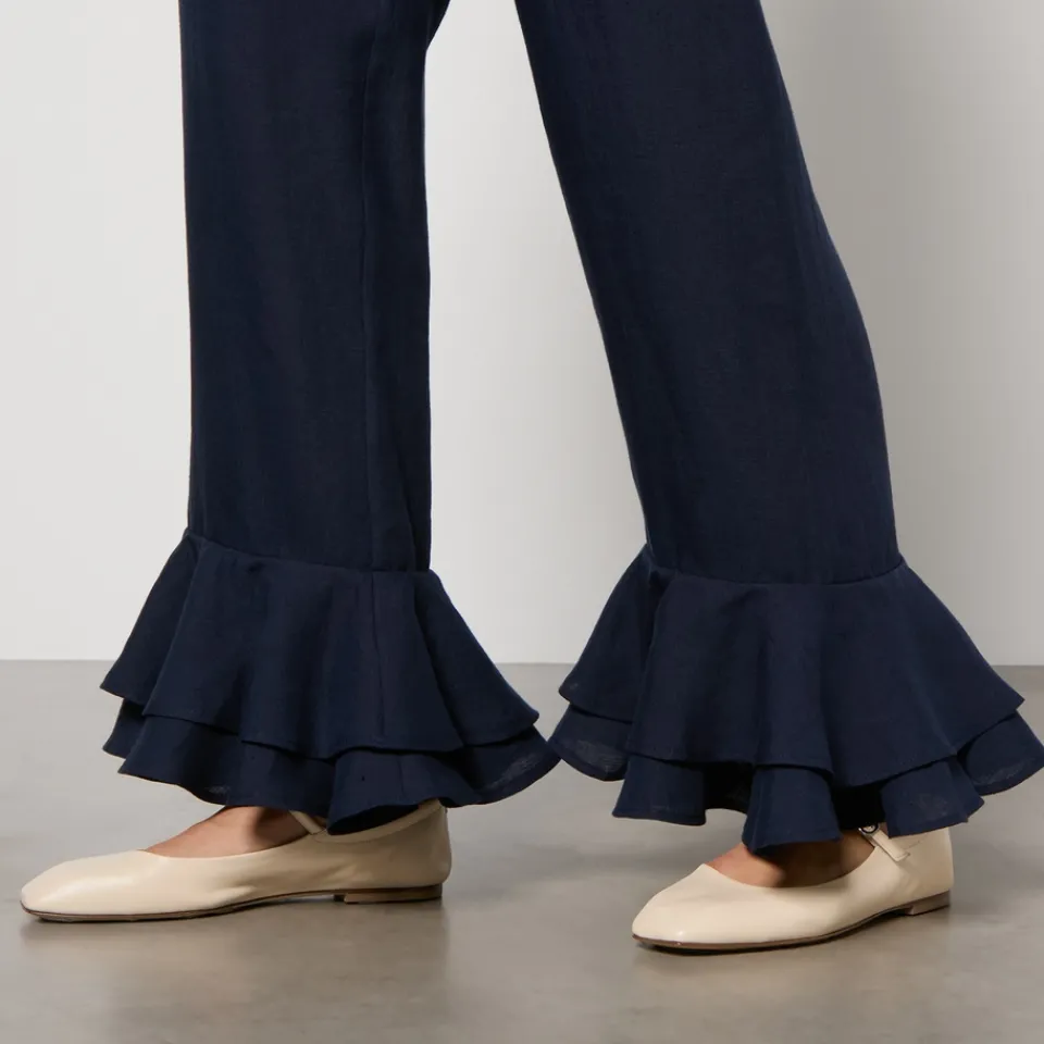 Loungewear|Sleeper Cha-Cha Ruffled Linen Lounge Set - M